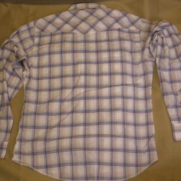 Wrangler Pearl Snap Vintage 90s Button Up Mens Shirt Size S Yoked Long Sleeve - Picture 9 of 10